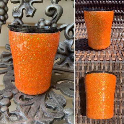 Orange Glitter Tumbler-tumbler Cups-hunting..