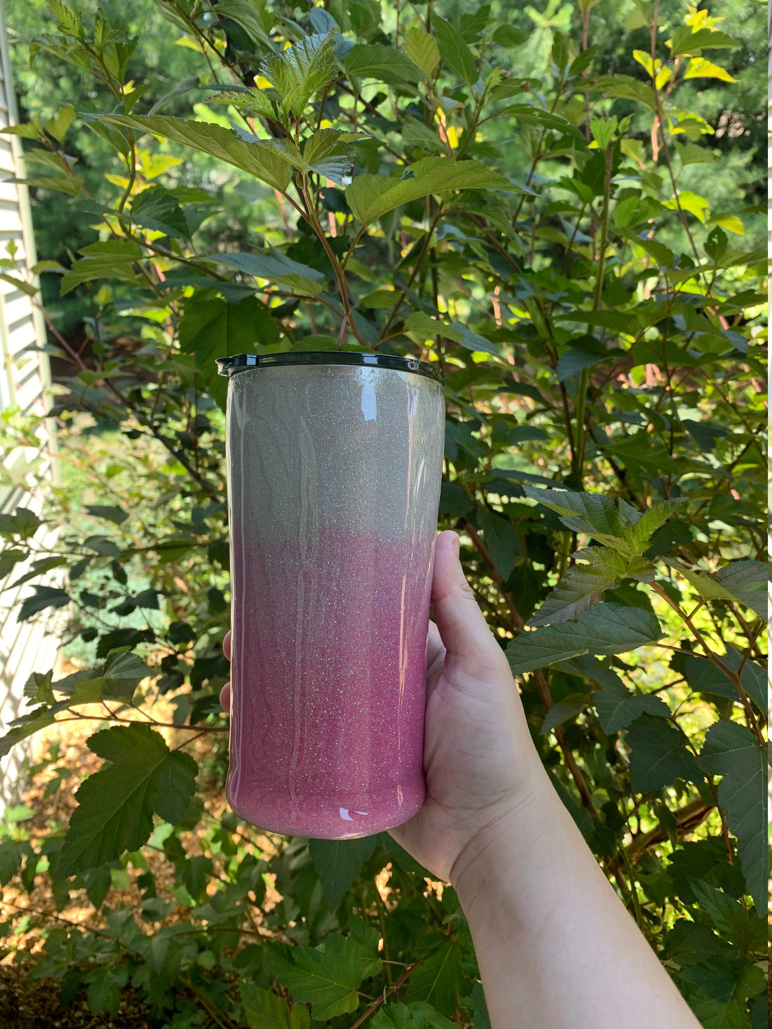 Pink Ombre Glitter Tumblertumbler Cupstumbler With Strawglitter